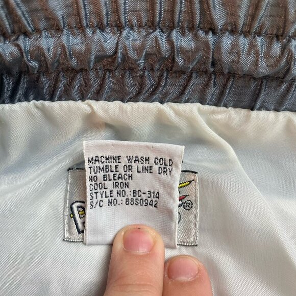 Profile Vintage Nylon elastic waist gray windbreaker track Pants size XL - Picture 4 of 8